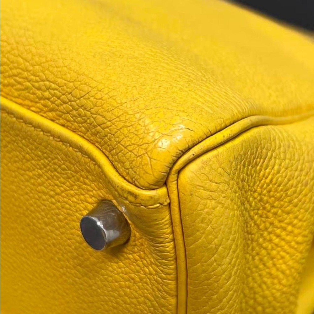 Hermes K28 Yellow with Silver Hardware - Picture 9 of 10